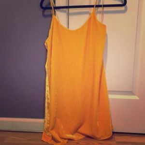 Zara NWT strappy Yellow velvet slip dress size Med